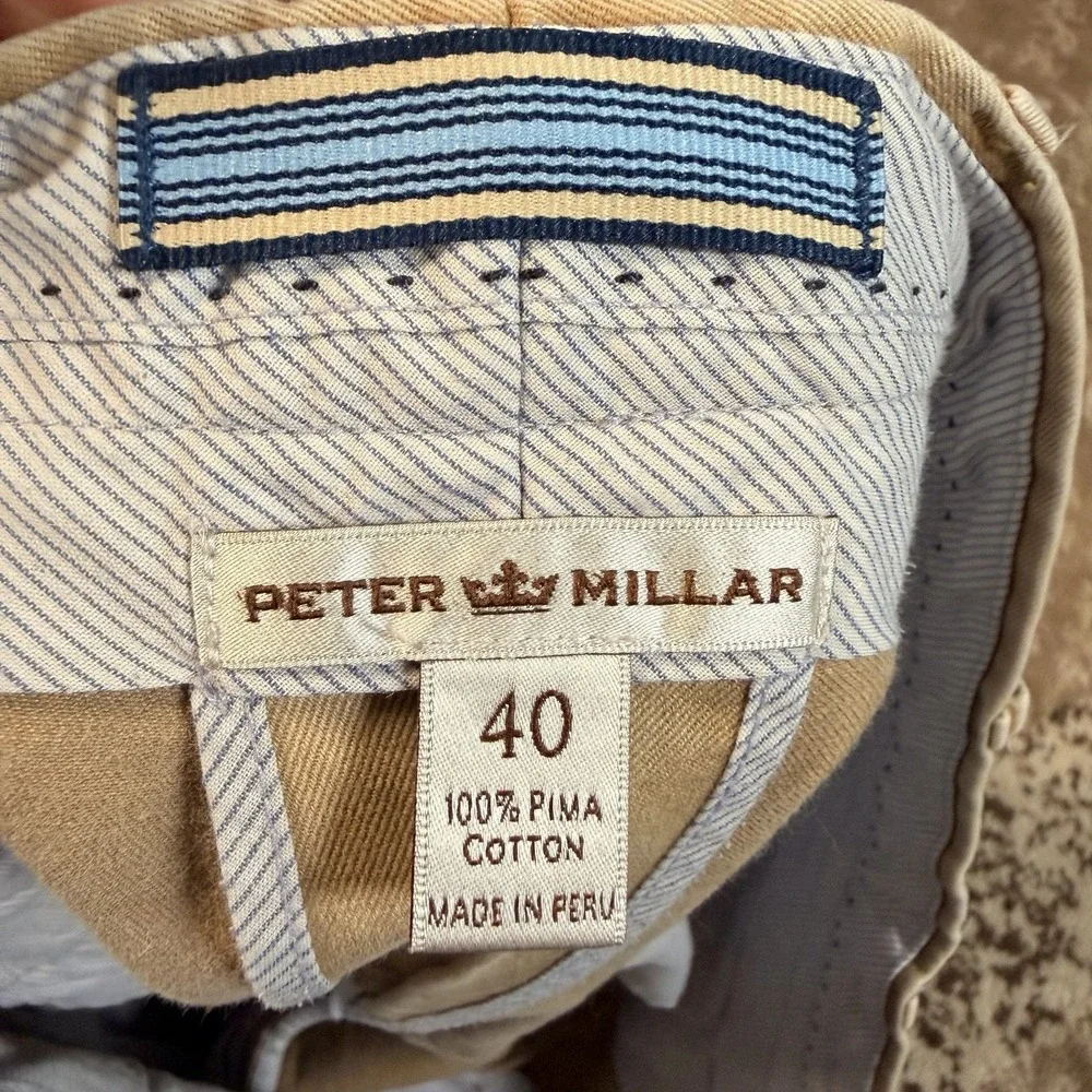 Peter Millar Pima Cotton Shorts‎ Chino Mens 40 Blue/Beige Golf  Set Of 2